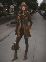 New Vintage-style Women's Autumn And Winter Warm And Windproof Jacket, Women's Autumn And Winter Coat, Long Coat Covering The Hips