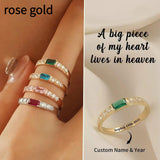 Diamond-encrusted Rectangular Birthstones Ring Birthstone Lettering In December