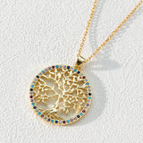 Popular Round Hollow Tree Of Life Pendant Necklace