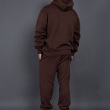 Men's Casual Loose Solid Color Hooded Sweatshirt Pants