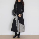 Cold Wind Black Irregular Inner Dress