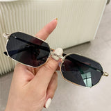 Personality Polygon Metal Sun Glasses