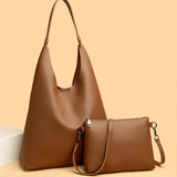 Retro Large Capacity Shoulder Bag Soft Leather Underarm Crossbody Bag