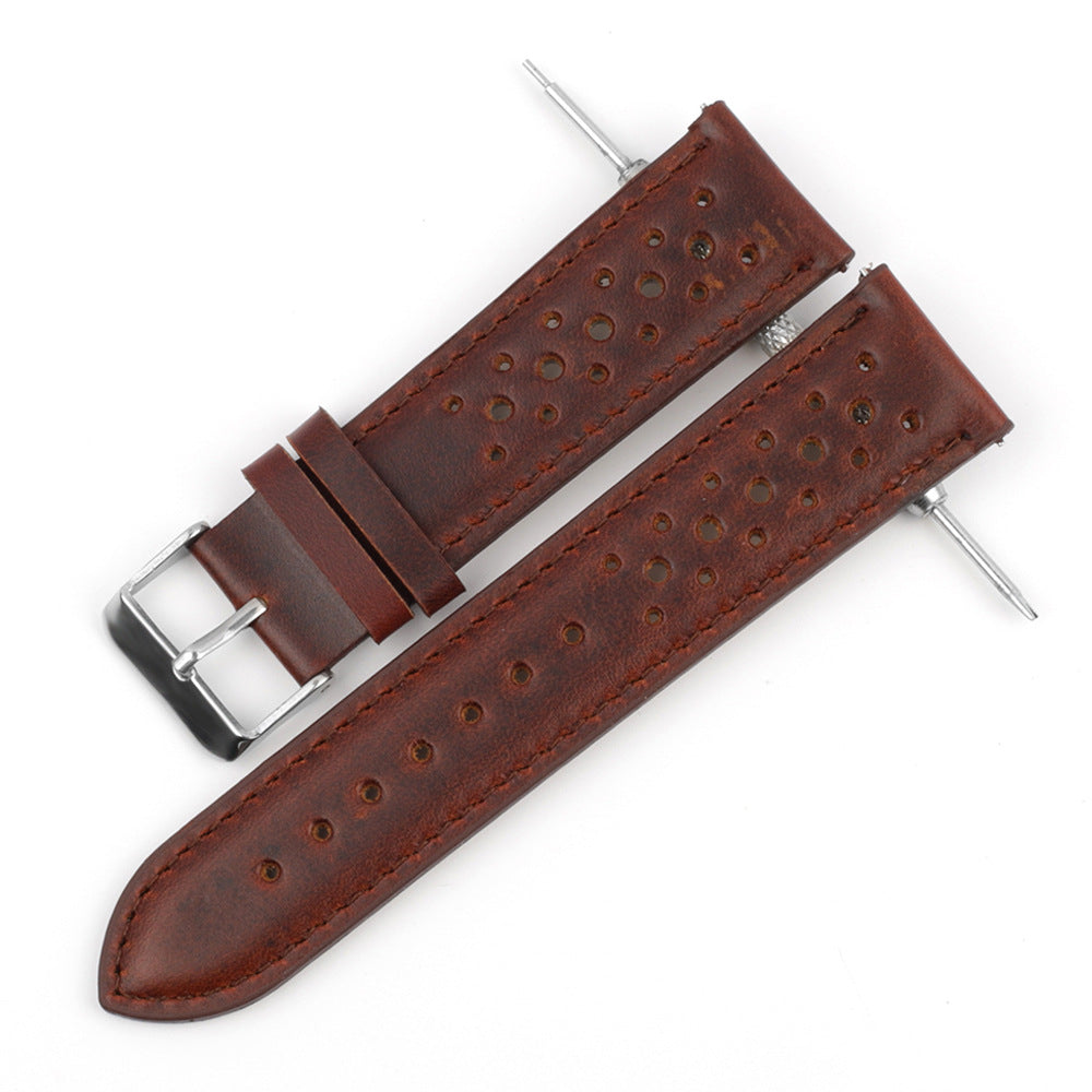 Simple All-match Porous Breathable Leather Watch Strap Accessories