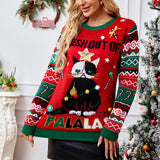 Round Neck Pullover Sweater Long Sleeve Loose Sweater