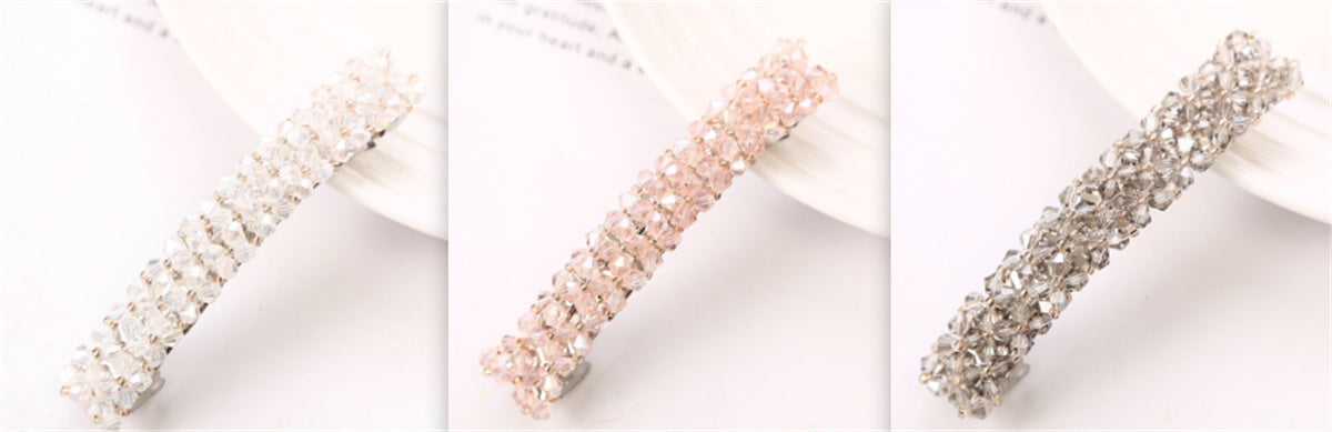 Hairpin Four Rows Of Crystal Braided Spring Clip Hair Accessories For Women