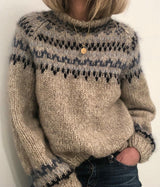 Sweater Half High Neck Pullover Straight Print Unisex Sweater