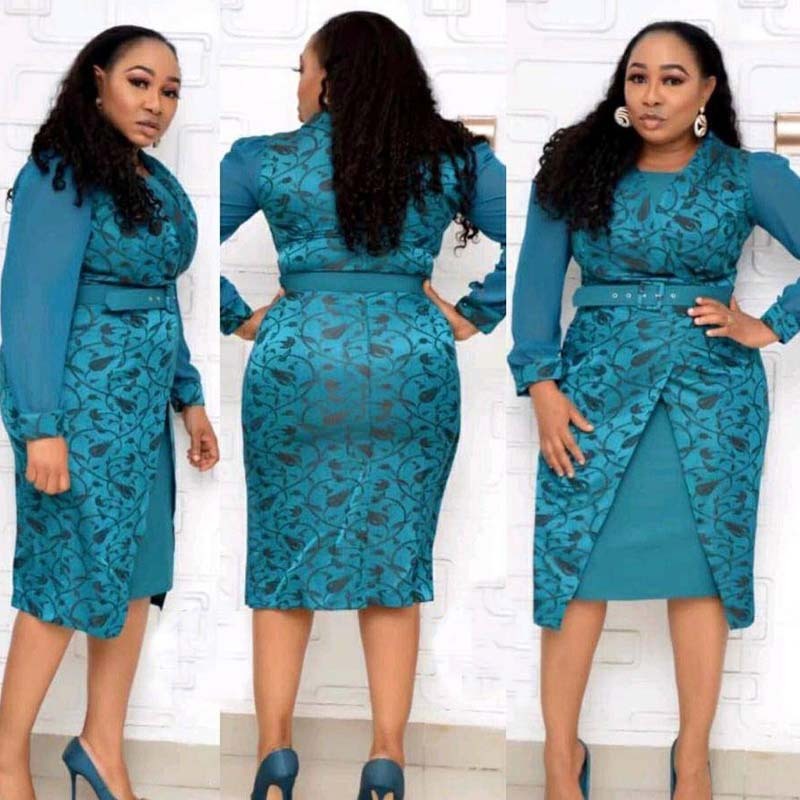 African plus size clothing new chiffon stitching jacket dress two-piece suit