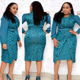 African plus size clothing new chiffon stitching jacket dress two-piece suit
