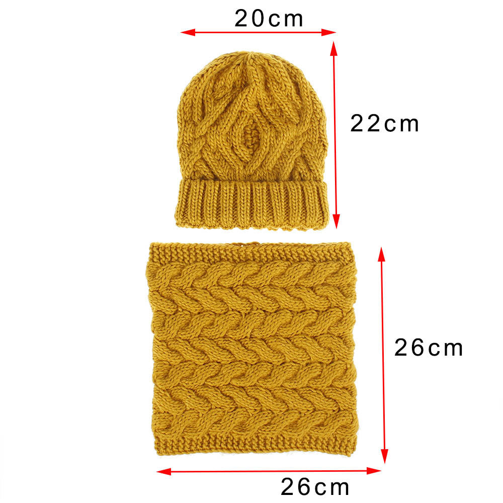 Two-piece knitted hat hat bib set