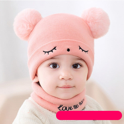 Embroidered cartoon knit hat