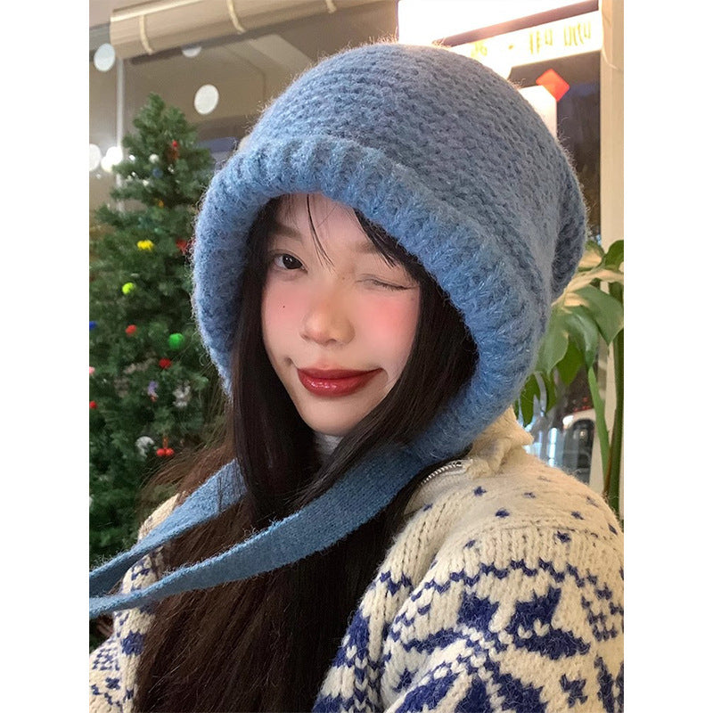 Fashionable All-matching Knitted Woolen Cap Women