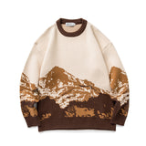 Snow Mountain Sweater Men Gradient Casual Knit Sweater