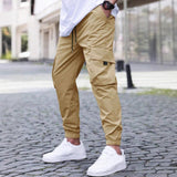 Workwear Casual Pants Drawstring Elastic Waist Track Pants