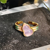 High-grade Temperament Entry Lux Vintage Oil Dripping Gourd Ring