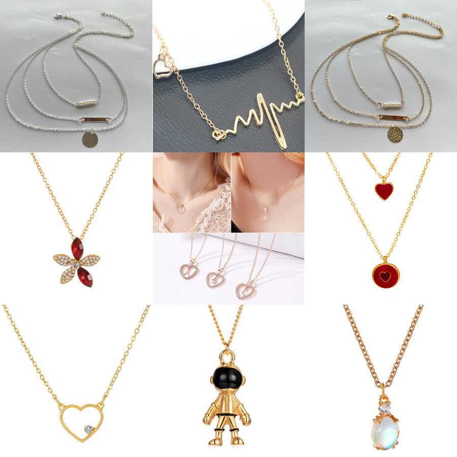 Fashion Trendy Short Clavicle Chain Simple Personality Wave Rose Gold Necklace