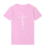 Faith cross women cotton t-shirt tops tee shirt loose tops