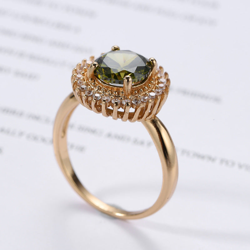 Creative Gold-plated Fashion Women's Zircon Ring