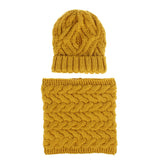 Two-piece knitted hat hat bib set