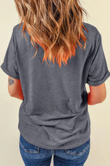Gray Cute Halloween Ghost Printed Womens Casual Tee