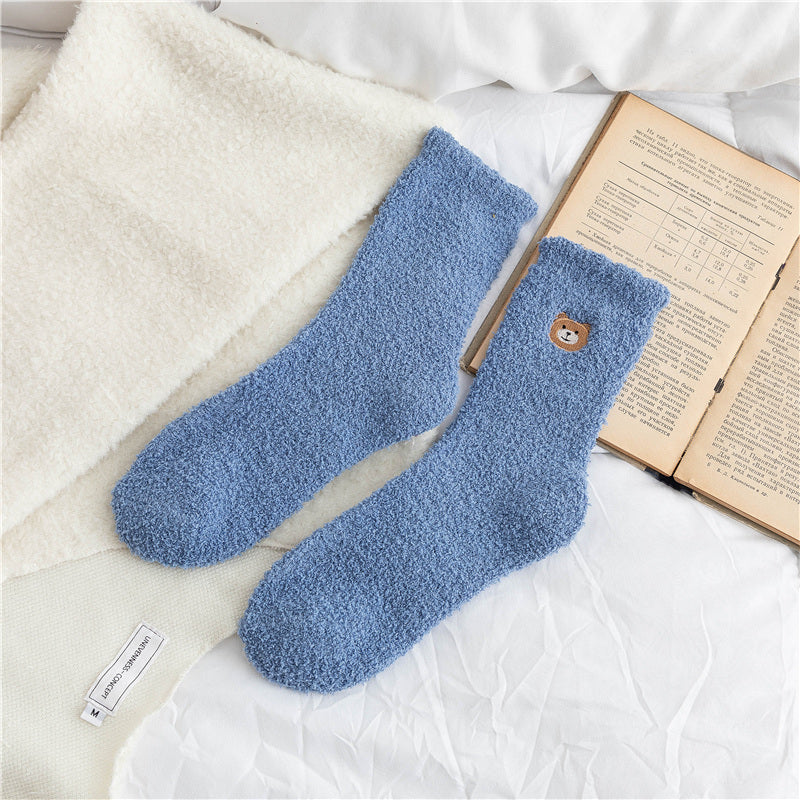Cute coral fleece socks