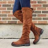 Leather boots fashion boots waterproof low heel women's shoes