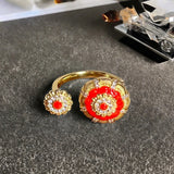 High-grade Temperament Entry Lux Vintage Oil Dripping Gourd Ring