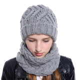 Two-piece knitted hat hat bib set
