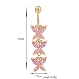 Steel Butterfly-shaped Puncture Belly Ring Popular Navel Accessories For Women
