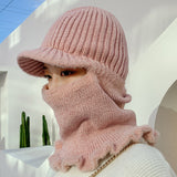 Velvet chenille warm knitted hat