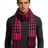 2pcs Textured Plush Jacquard Weave Traps Warmth Scarf ,Luxe Look For Evening Wear,Scarf,vacation,daily Life,evening Party,Office Appropriate Subtlety For Women Men