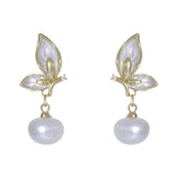 Zircon Painting Oil Butterfly Earrings For Women