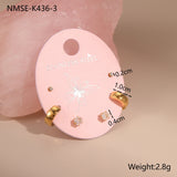 Three-to-one Card Titanium Steel Ear Studs
