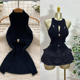 Sleeveless Knitted Vest Metal Twisted Hot Girl Top