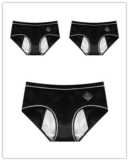 Threaded cotton sanitary panties