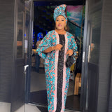 Sequins Dress African Women's Wear Plus Size Printed Loose Long Robe