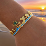 European And American Ocean Style Starfish Coconut Mermaid Stainless Steel Bracelet Non-fading Open Ring