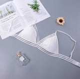 Girls gather triangle cups tube top underwear ladies sexy ice silk anti-goal wrapped chest without steel ring bra