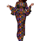 African Ethnic Women's Cerecloth Long Dress Suit