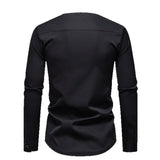 Color Block Zipper Design Plus Size Long Sleeve Shirt