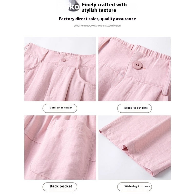 Straight High Waist Slimming Lazy Loose Suit Wide-leg Pants