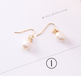 Vintage geometric metal pearl asymmetric earrings design personalized earrings