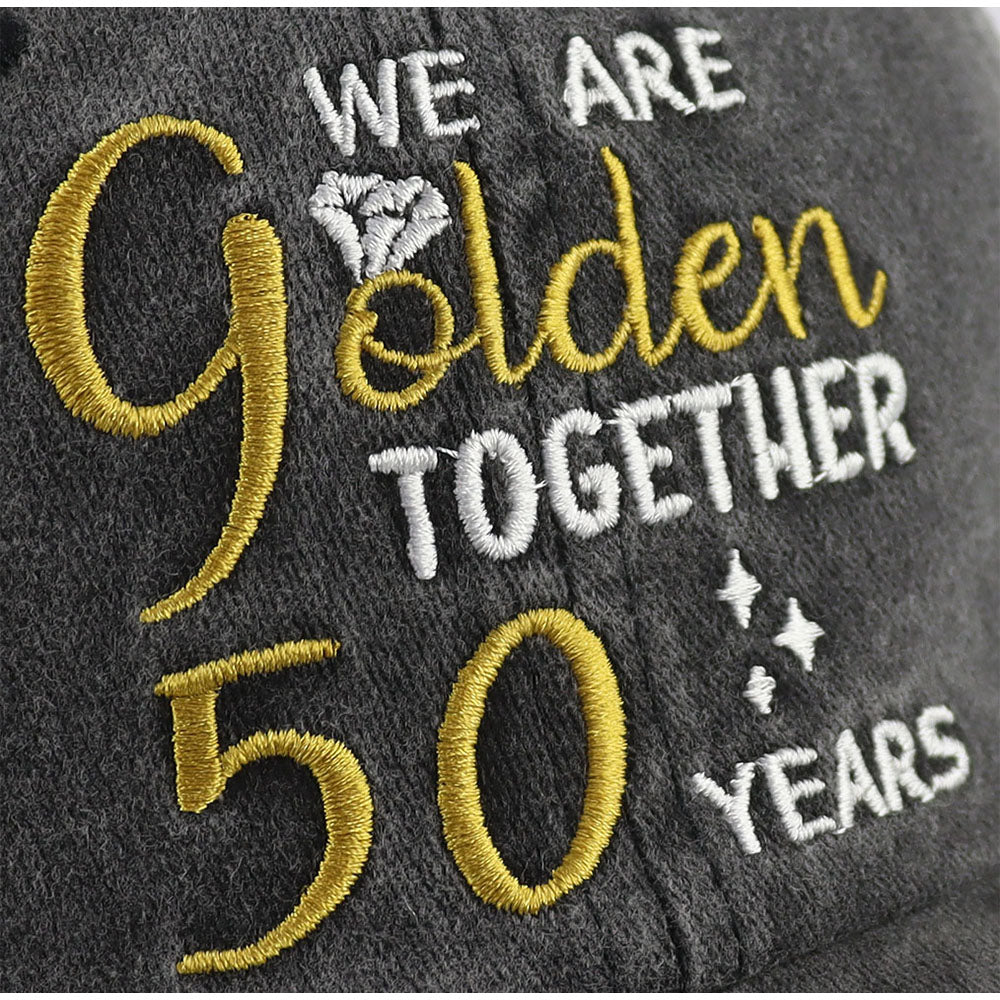 2pcs 50th Wedding Anniversary Gifts For Couple Baseball Cap For Men Women, Parents, Grandpa Grandma