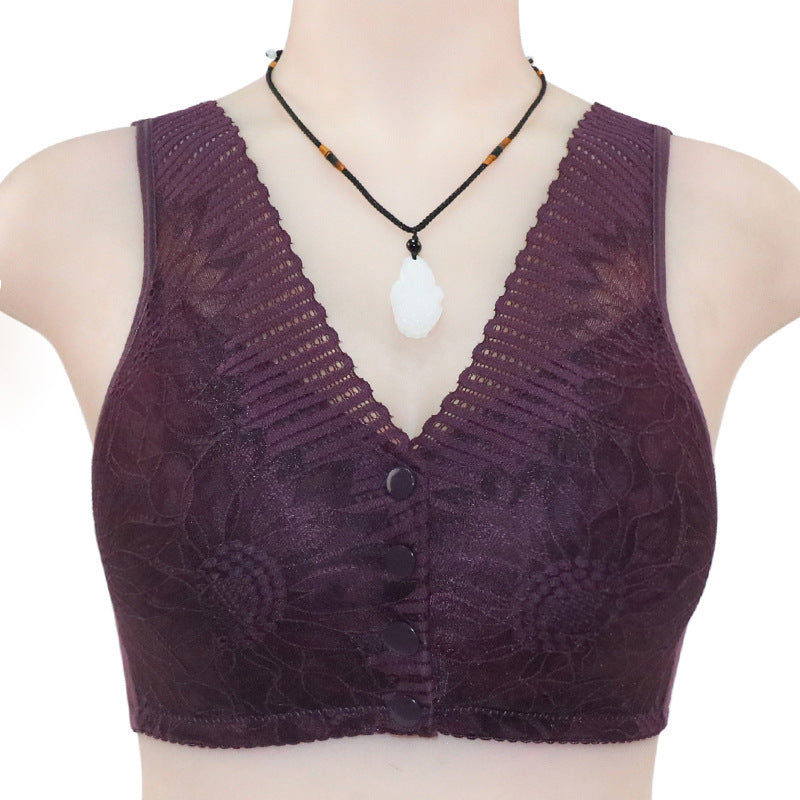 New Lace Front Buckle Underwear Ladies Soft Cotton Insertable Vest
