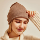 Cashmere Knitted Hat without Fringe Popular Ladies Beanie Cap
