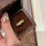 Antique Style Vintage Twist Weave Water Drop Zircon Ring