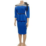 Professional Tight African Dress With Matching Flounces