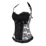Ladies Lace Halterneck Printed Chiffon Corset