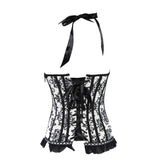 Ladies Lace Halterneck Printed Chiffon Corset