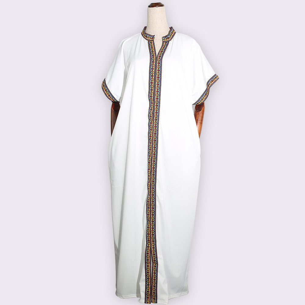 African Women Loose Short-sleeved Long Dress